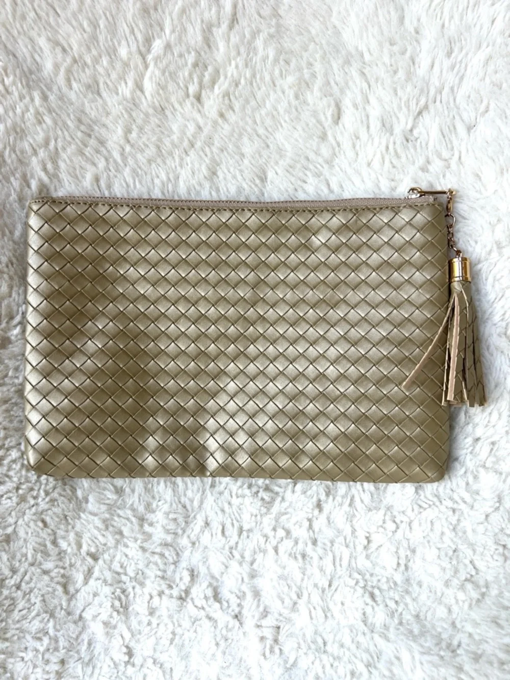 Virginia Wolf Mimi Woven Pouch Metallic Gold